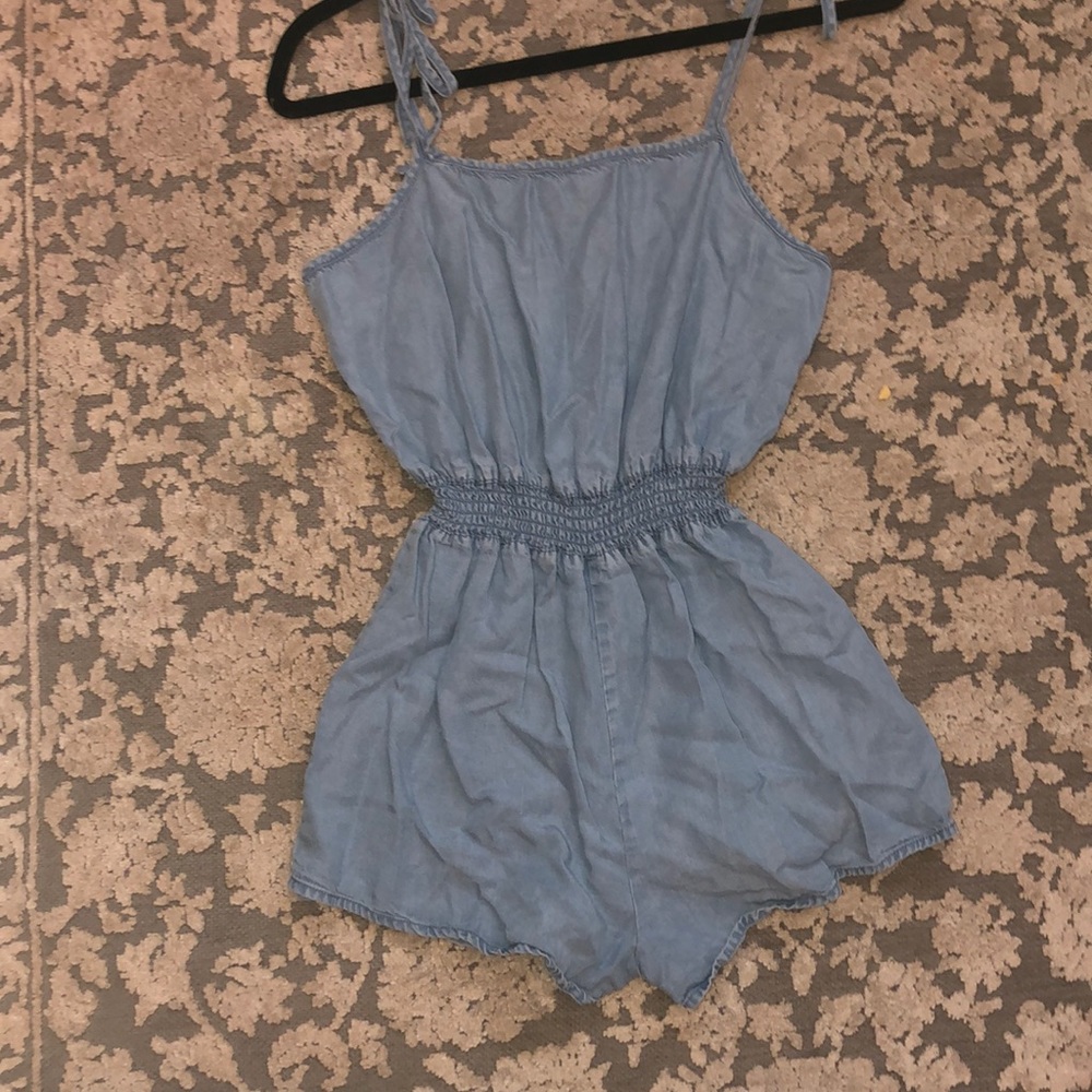 Denim romper jumpsuit